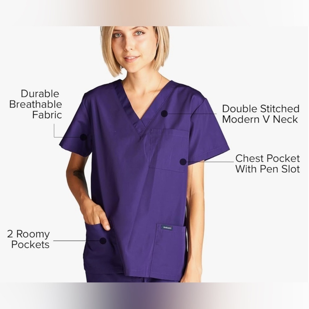 NWT- Medical scrub Cherokee Purple V-Neck Scrub Top
XSMALL—TOP ONLY - Picture 2 of 5